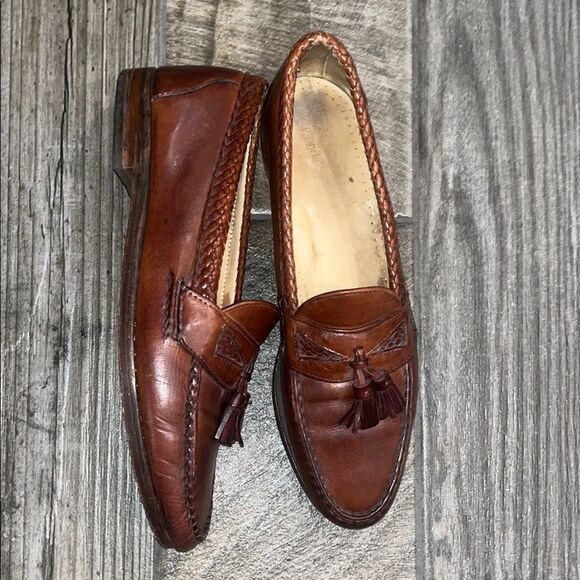 Allen Edmonds Brown Leather Slip-On Loafers - Picture 1 of 3